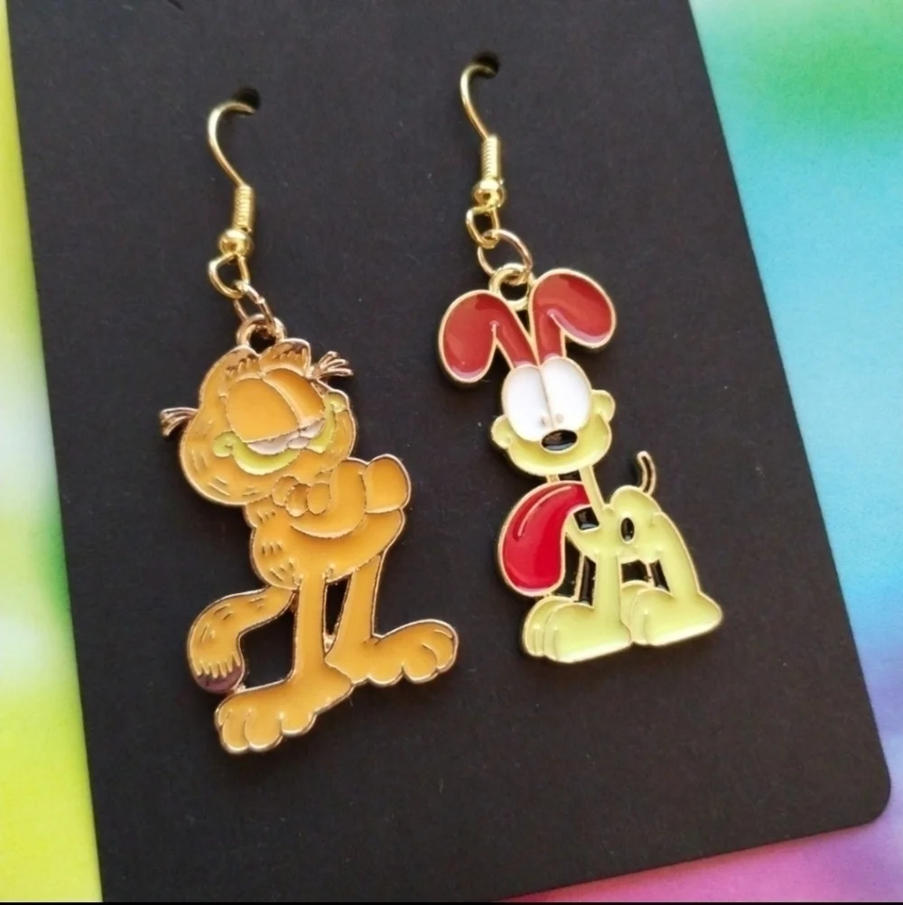 Handmade Garfield and Odie Earrings